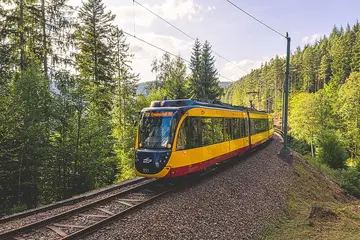 Ein Zug der Linie S8 im Murgtal. 
